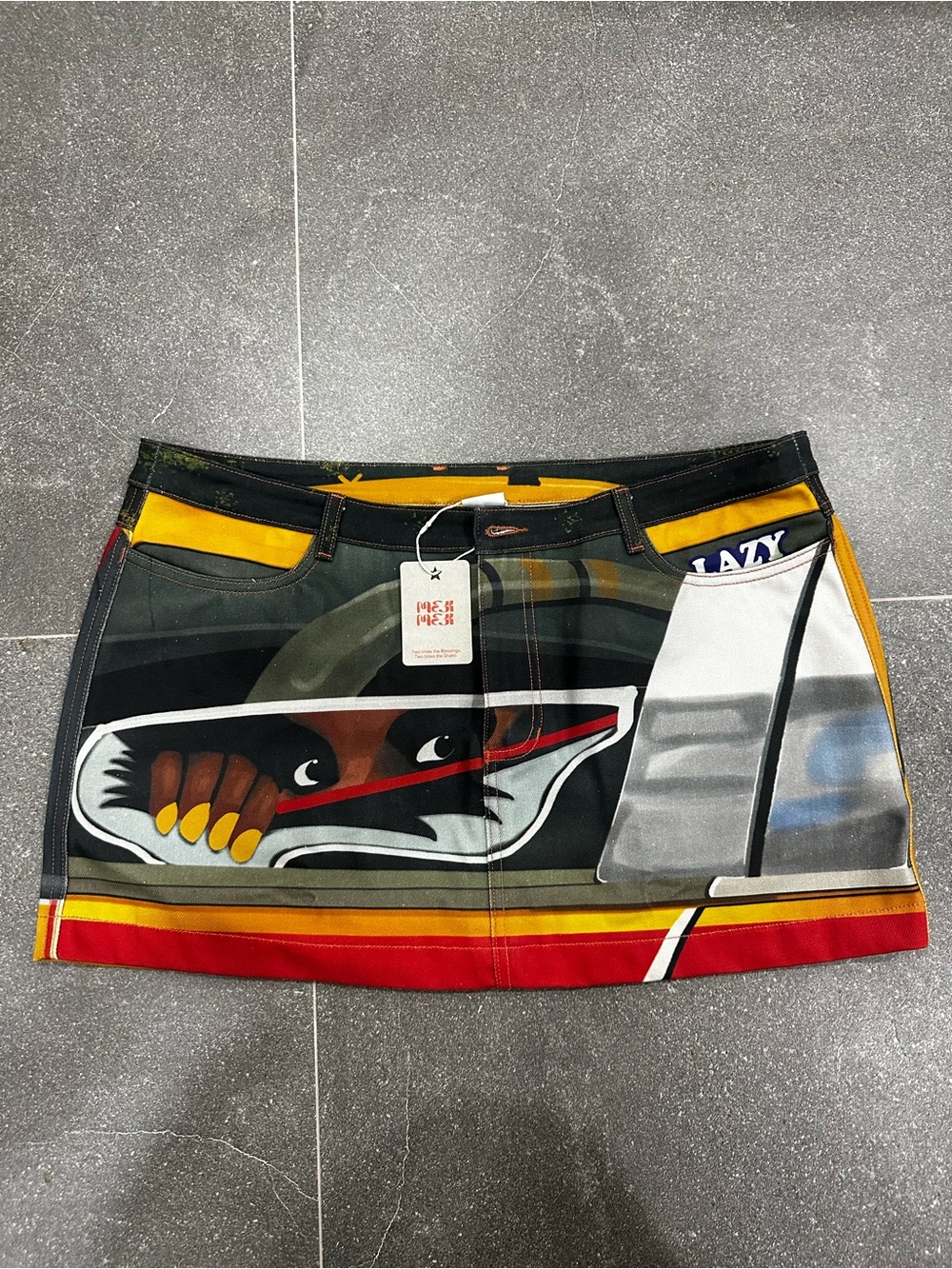 NWT Meji Meji Danfo Graphic Mini Skirt Lagos Nigeria 2XL